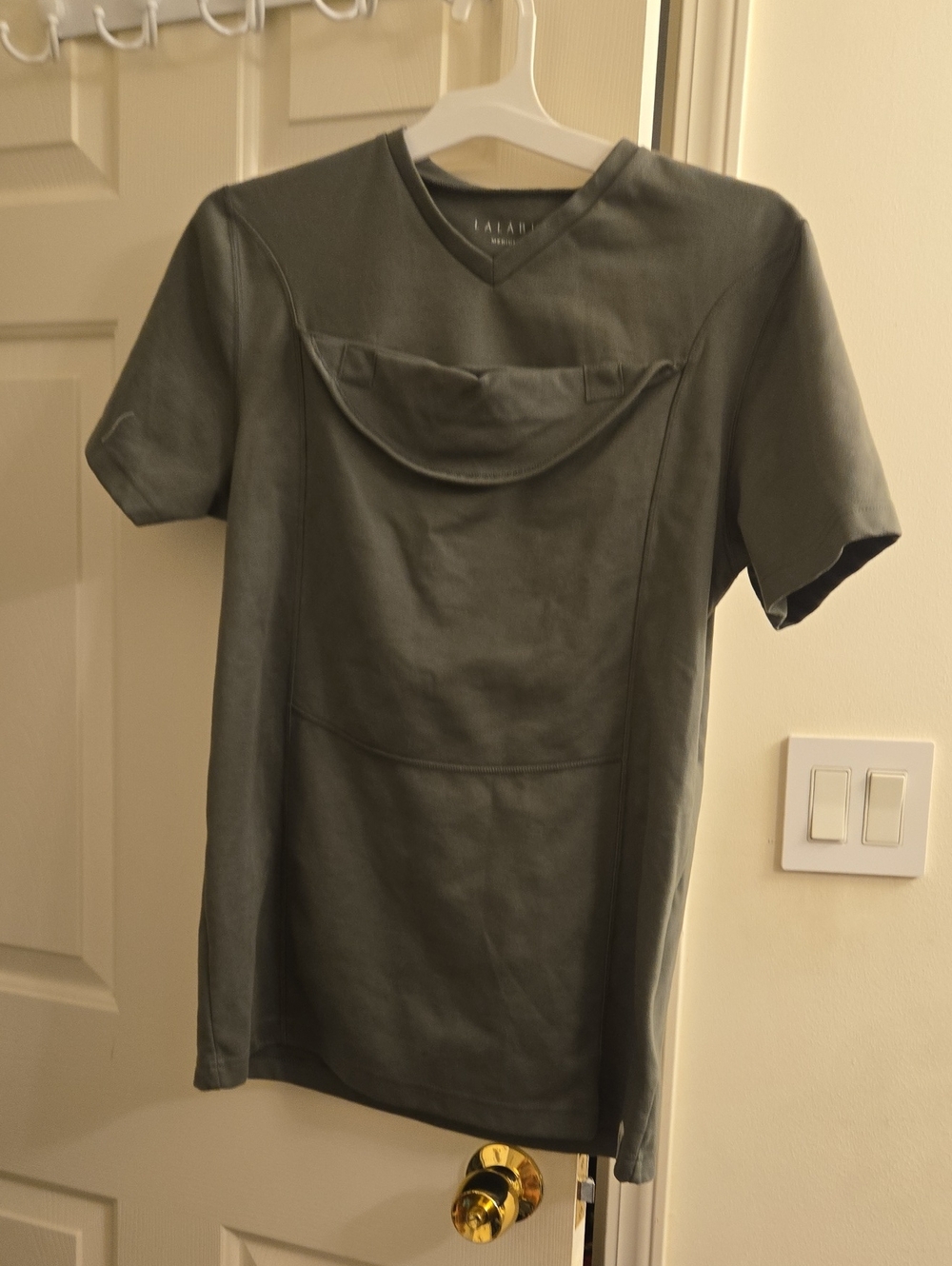 New Lalabu Mens Babywearing V-neck In Green
